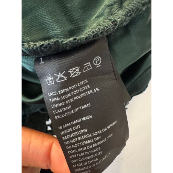 Bardot Gemma Green Halter Lace Sheath Dress Size 6 - Picture 8 of 8